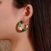 Серьги-гвоздики в форме буквы C с креативным цветным дизайном, модные металлические серьги-капли из бамбукового масла, персонализированные ювелирные изделия ADM