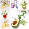 Pineapple Knitted Keychain Avocado Weaved Keyrings Creative Crochet Fruit Key Chain  Bag Pendants