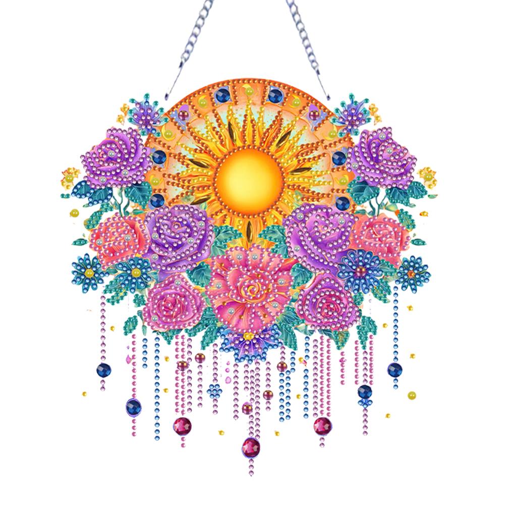 Acrylic Special Shape Flowers 5D DIY Diamond Painting Dots Pendant Rhinestone Diamond Art Pendants Diamond Painting Ornaments