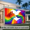 2D Love is Love Backdrop, Rainbow Cat Dog Pride Themed Party Background