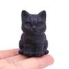 2" милый кот натуральный матовый черный обсидиан рейки целебный кристалл резьба по камню украшение для дома драгоценный камень статуя животного ремесла подарок