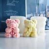 Rose Bear Candle Silicone Molds Holding Heart Flowe Plaster Resin Moulds Making Aromatherapy Wedding Party Decor Gifts for Bride