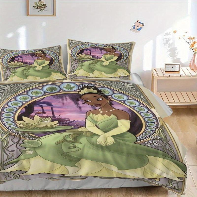 3pcs Tiana Princess Bedding Set - 1 Soft Quilt Cover + 2 Pillowcases, Machine Washable - Suitable for All Seasons, Perfect Gift for Family and Fr