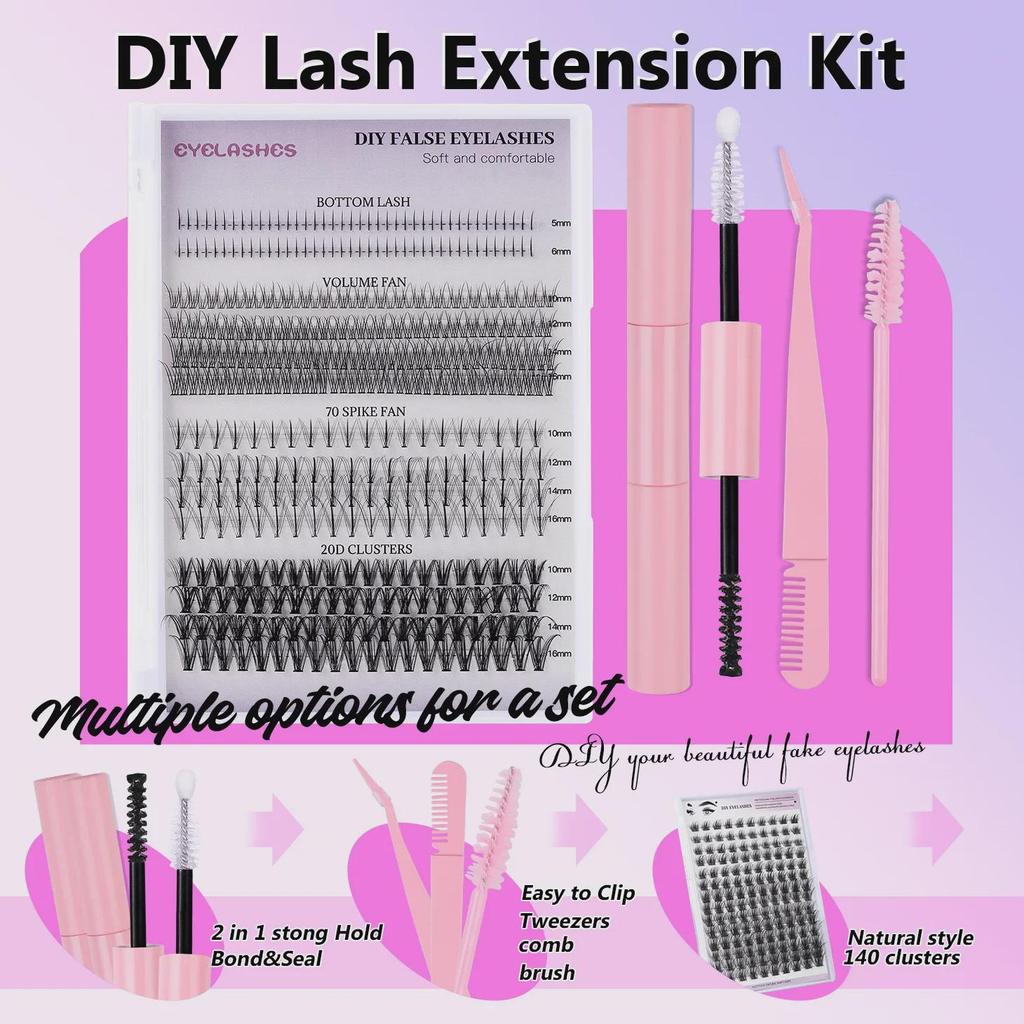 404 Clusters Large-Capacity Lower Eyelashes: DIY Mixed Small Devil Single Cluster False Lashes