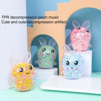 Светодиодная игрушка-пищалка Кролик Гибкая Быстроотскакивающая Мягкая TPR Сжимаемая