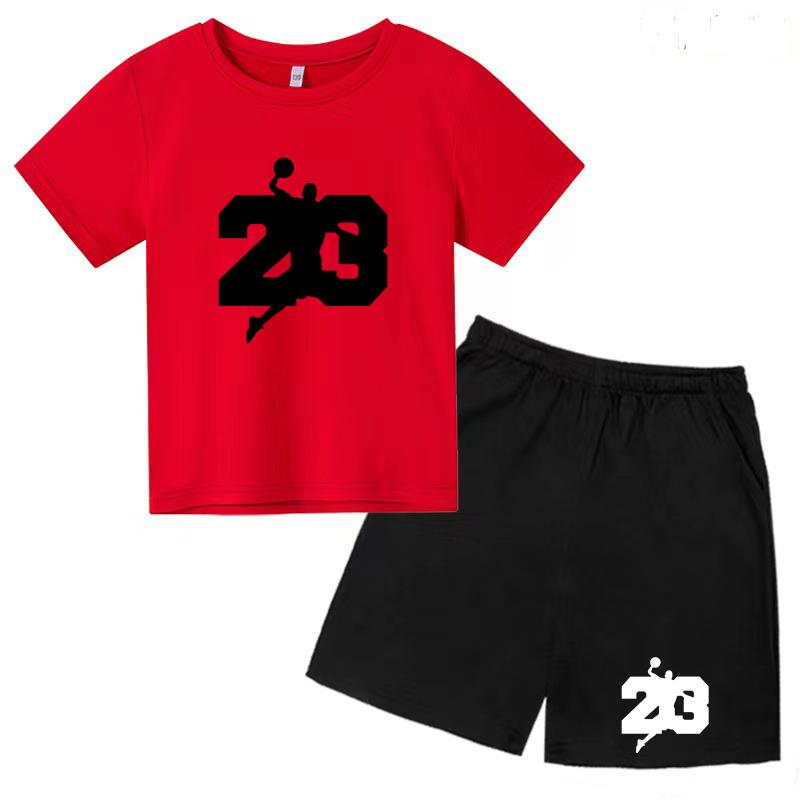 Баскетбольная футболка, тренировочная одежда, летняя детская рубашка + шорты, комплект из 2 предметов для девочек и мальчиков, спортивный повседневный очаровательный топ