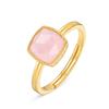 Tancise Classic 925 Sterling Silver 7*7 Pink Quartz Ring Ladies Jewelry Wedding Promise Party Gift