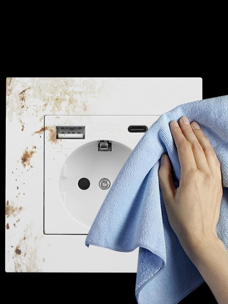 Электрическое настенное зарядное устройство, адаптер, немецкая розетка, розетки, стандарт ЕС, 16 А, с usb-портом для зарядки типа C, панель ПК