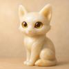Big-Eyed Fox Figurine Hand-Carved Healing Fox Statue Lucky Animal Sculpture Home Office Desktop Decoration Ornament