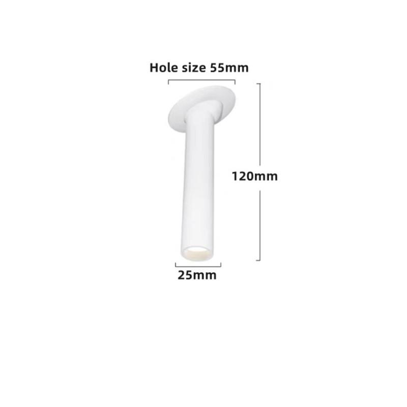 LED Dimmable Light Spot Lamp Long Tube Ceiling Light Ceiling Recessed White/Black Angle Rotatable for Kitchen Bedroom Picture TV