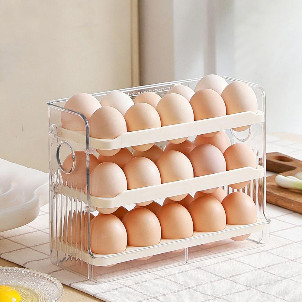 Plastic Egg Storage Box Space Saving Egg Storage Tray Durable Egg Container Refrigerator