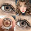 1 пара цветных контактных линз, голубые линзы, коричневые линзы, серые зрачки, натуральные линзы для глаз, косметические зеленые линзы на год