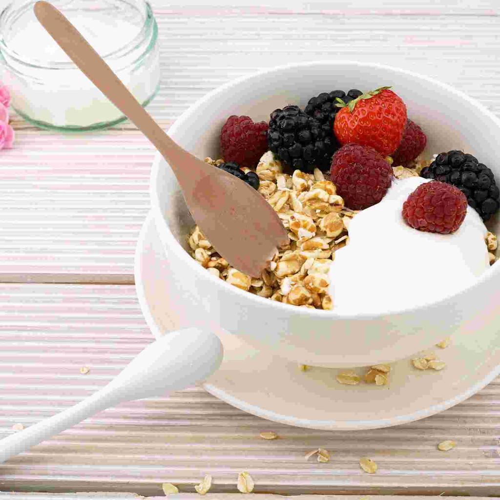 Salad Wooden Spoon Silverware Utensils Dessert Tableware and Fork Smooth Servers