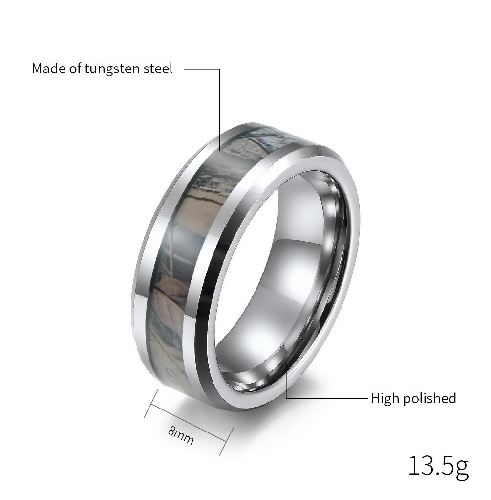 Мужское кольцо из вольфрама с камуфляжем, анти-порезы, вольфрамовые украшения для женщин, кольцо на палец, модное кольцо для пары в стиле хип-хоп