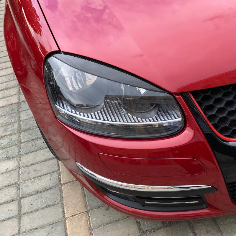 Подходит для аксессуаров VW Golf 5 GTI R32 Jetta MK5 2005 2006 2007 Углеродное волокно ABS фары веки брови крышка отделка