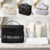 Large Capacity Travel Cosmetic Bag Transparent Mesh Toiletry Bag Portable Makeup Case  Women's