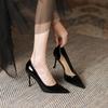 6-Patent Leather High Heels for Women's Spring New Solid Color Pointed Stiletto Single Shoes for Women