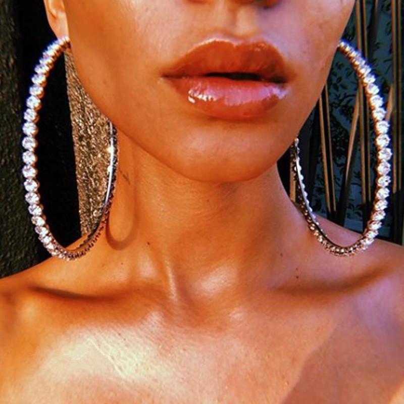 2022 Fashion Jewelry Personalized Exaggerated Hoop Earring Oversized Custom Statement Design Oval Memory Geometric Drop Earring