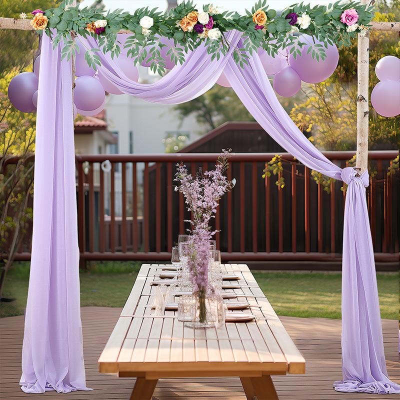 Wedding Arch Draping Fabric Veil Chiffon Beauty Gauze Wrinkle Resistant Outdoor Lawn Ceremony Backdrop Decoration Marriage