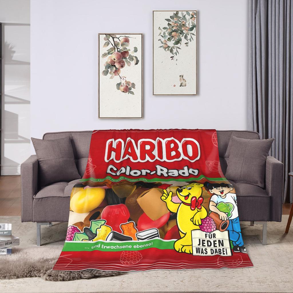 Плюшевые пледы Haribo Bear Candy Студенческие Фланелевый плед для домашнего декора Мягкий дизайн Качественное покрывало Подарок на день рождения