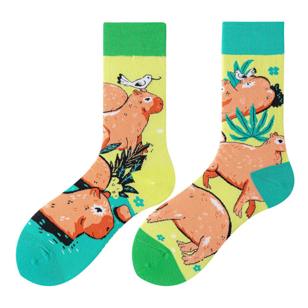 Asymmetric Colorful Christmas Cotton Socks for Couples