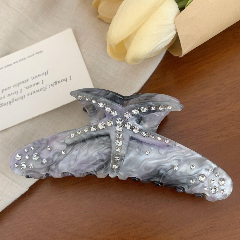 Acetic Acid Starfish Hair Grab Clip Korean Style Large Shark Clip Sweet Acetate Hair Claw  Daily