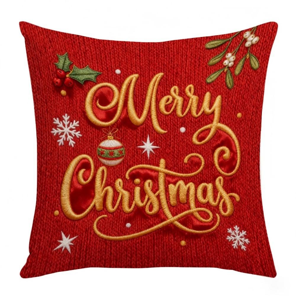 Machine Washable Christmas Pillow Covers 45x45 cm Square Pillow Case Holiday Season