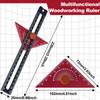 Adjustable Triangle Ruler for Woodworking Multi Angle Measuring Tool with Precision Markings