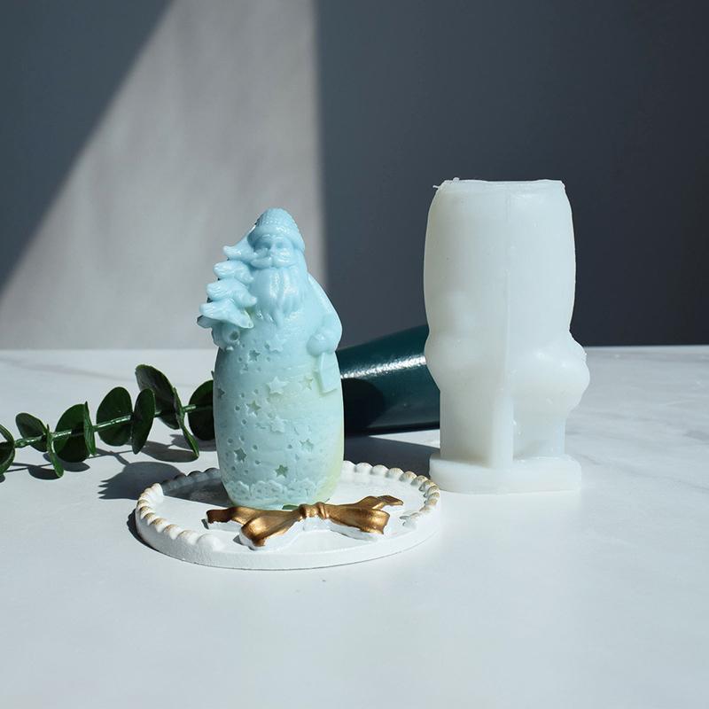 Xiaomi 2026 Christmas Silicone Mold for Candle Large 3D Santa Claus Pouring Handmade Silica Gel Mould for Chocolate Gypsum Cake DIY