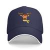 Reindeer with Scarf Embroidered Baseball Cap Winter Holiday Theme Adjustable Hat for Adults Casual Streetwear Fashion Accessory