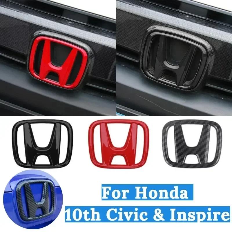 ABS Carbon Fiber for Honda Civic 10th 2016-2020 Inspire Car Front Grille Rear Trunk Steering Wheel Emblem Stickers Accessories
