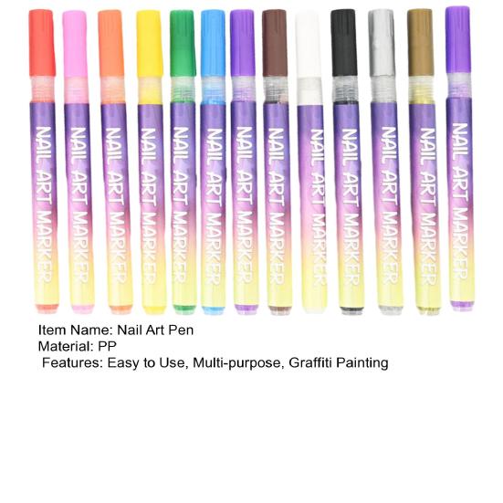 1/13 шт. Ручки для нейл-арта 3D Быстросохнущие 0,5 мм DIY Гель для нейл-арта Акриловые маркеры для рисования на ногтях Точечная ручка для лайнера для граффити Инструменты для рисования на ногтях