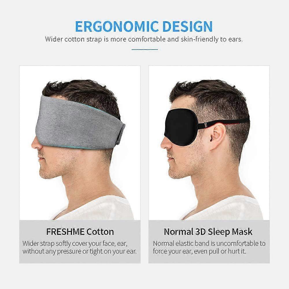 Cotton Sleep Eye Mask for Men - Upgrade Design Blackout Side Sleeper Eyes Cover for Night Sleeping, Large Size Wide Soft Travel
