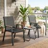 3-Piece Outdoor Bistro Set, Small Table with Adjustable Feet
