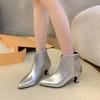 Shoes Female 2024 Hot Sale Back Zip Women's Boots Fashion Plus Size Office and Career Sexy Pointed Toe Ankle Boots Zapatos Mujer