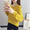Hollow Knit Sweater Thin Women's Loose Pullover Sweet Outer Bottomed Blouse College Girl Style Hand Knitting