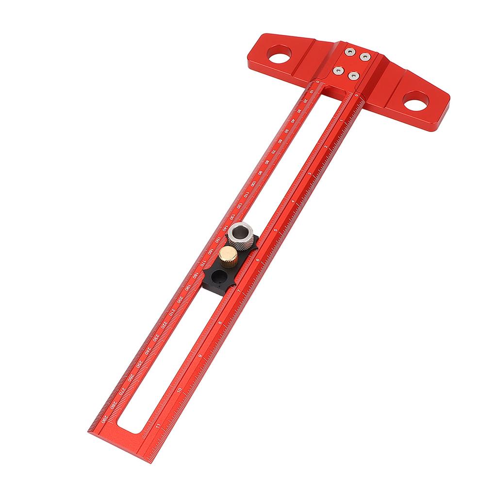 Т-образная линейка 30 см с метрической дюймовой шкалой из алюминиевого сплава, линейка позиционирования для сверления с 6 мм, 8 мм, 10 мм