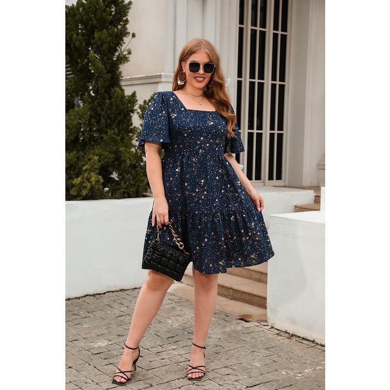 Летнее женское платье больших размеров с принтом, повседневное свободное платье, коктейльное вечернее элегантное платье