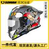 SOMAN Full Face Motorcycle Helmet Men With Bluetooth Support 3C Certified All-Season ABS Racing Style