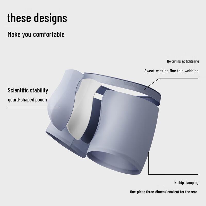 Банан в серебристой коже 300S Мужские антибактериальные боксеры-брифы, 6 штук