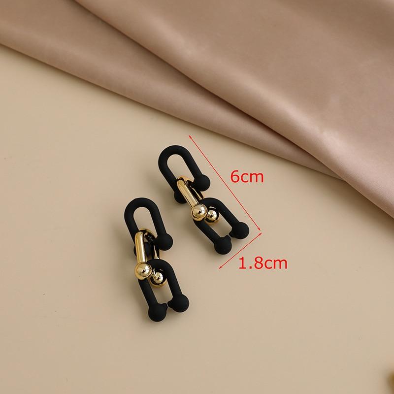 Классические 6 видов ярких цветов, акриловые бамбуковые серьги-цепочки, позолоченные серьги из нержавеющей стали U-образной формы с кисточками для женщин