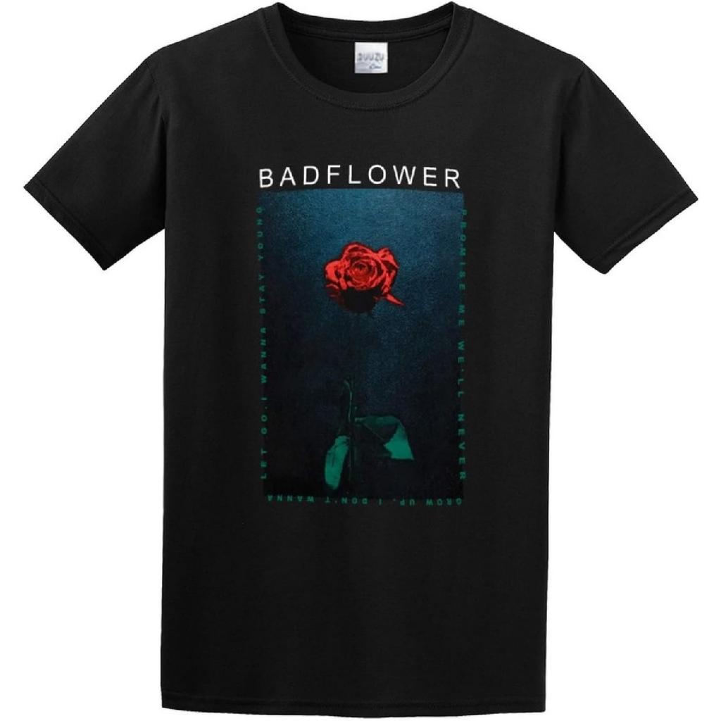 DALIBANG Badflower Band Promise Rose Unisex 100% Cotton Short-Sleeve T-Shirts Black