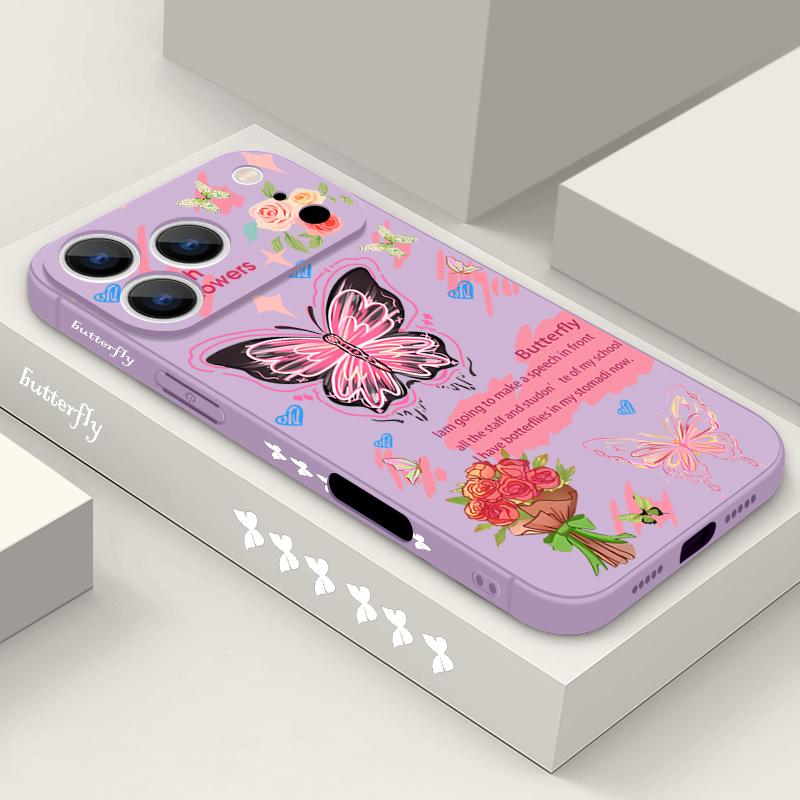 Чехол-шнурок с ярким узором бабочки для iPhone 17 Pro Max Funda iPhone 16 15 14 13 Pro Max 11 16E 17E Мягкий силиконовый чехол