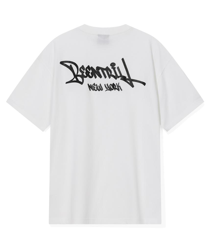 Футболка с логотипом BEENTRILL Script (Белый с оттенком)