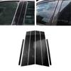 6pcs Carbon Fiber Car Window B Columns Exterior Cover Trim Strip Decorative Stickers For BMW E90 3 Series 2005-2012 Accessories