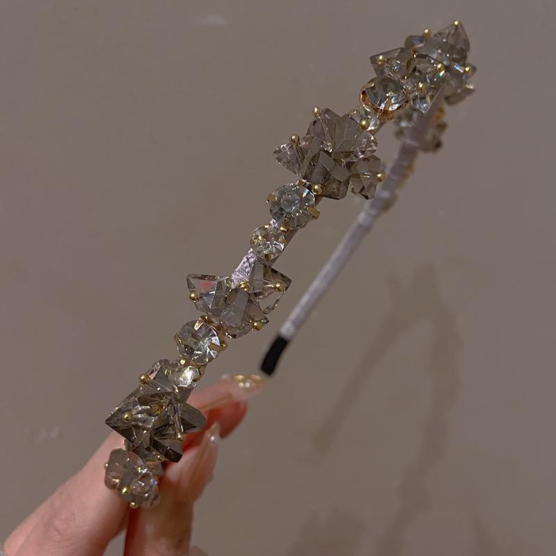 Luxury Crystal Headband Retro Rhinestone Hairband Elegant Zircon Thin Hair Hoop Hair Band Temperament Women Girl Hair Accessory