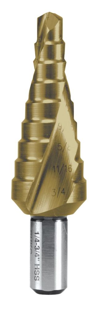 Сверло спиральное ступенчатое RUKO, титан 101703T, 2-канавочное, 3/4 дюйма