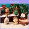 Christmas Animal Resin Figurine Set Santa Claus Tree Decor Kids Gift Birthday