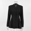 Womens Slim Fit Blazer Solid Color V-Neck Commute Office Workwear