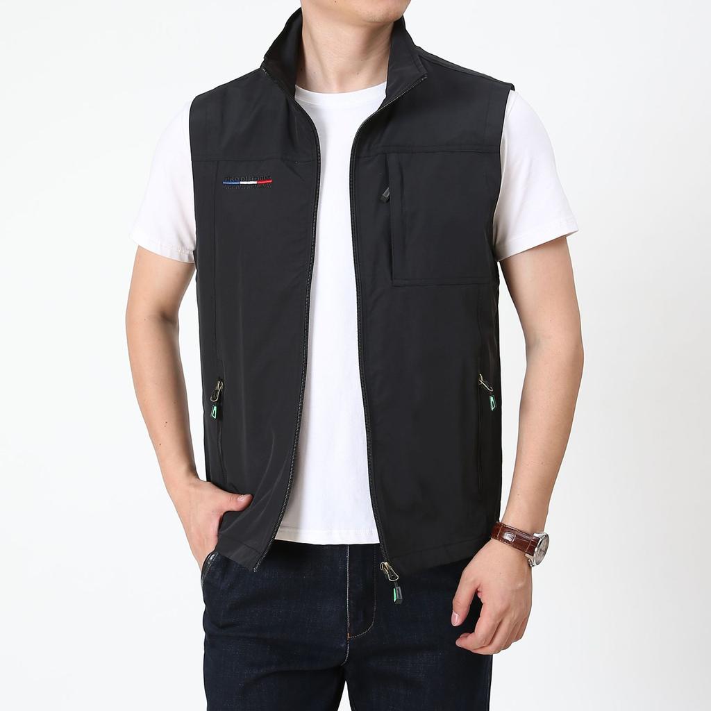 Men's Casual Spring Autumn Waistcoat Outdoor Photography Vest Hiking Sports Gilet Sleeveless Jacket